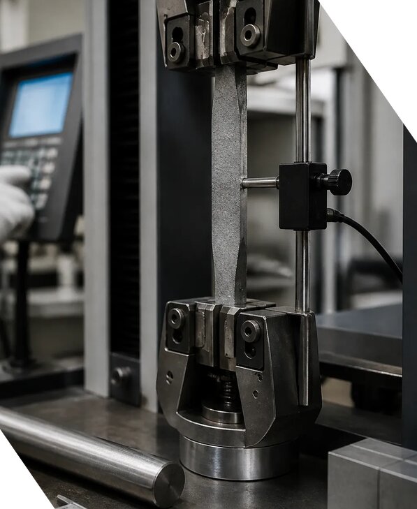 Механические испытания металла в строительной лаборатории в Сарове